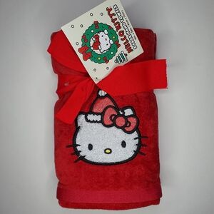 HELLO KITTY by Sanrio Set Of 2 Glitter Hello Kitty Hand Towels + Free Gift